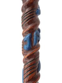 A Folk Art Carved and Painted Wood Jazz Walking Stick
