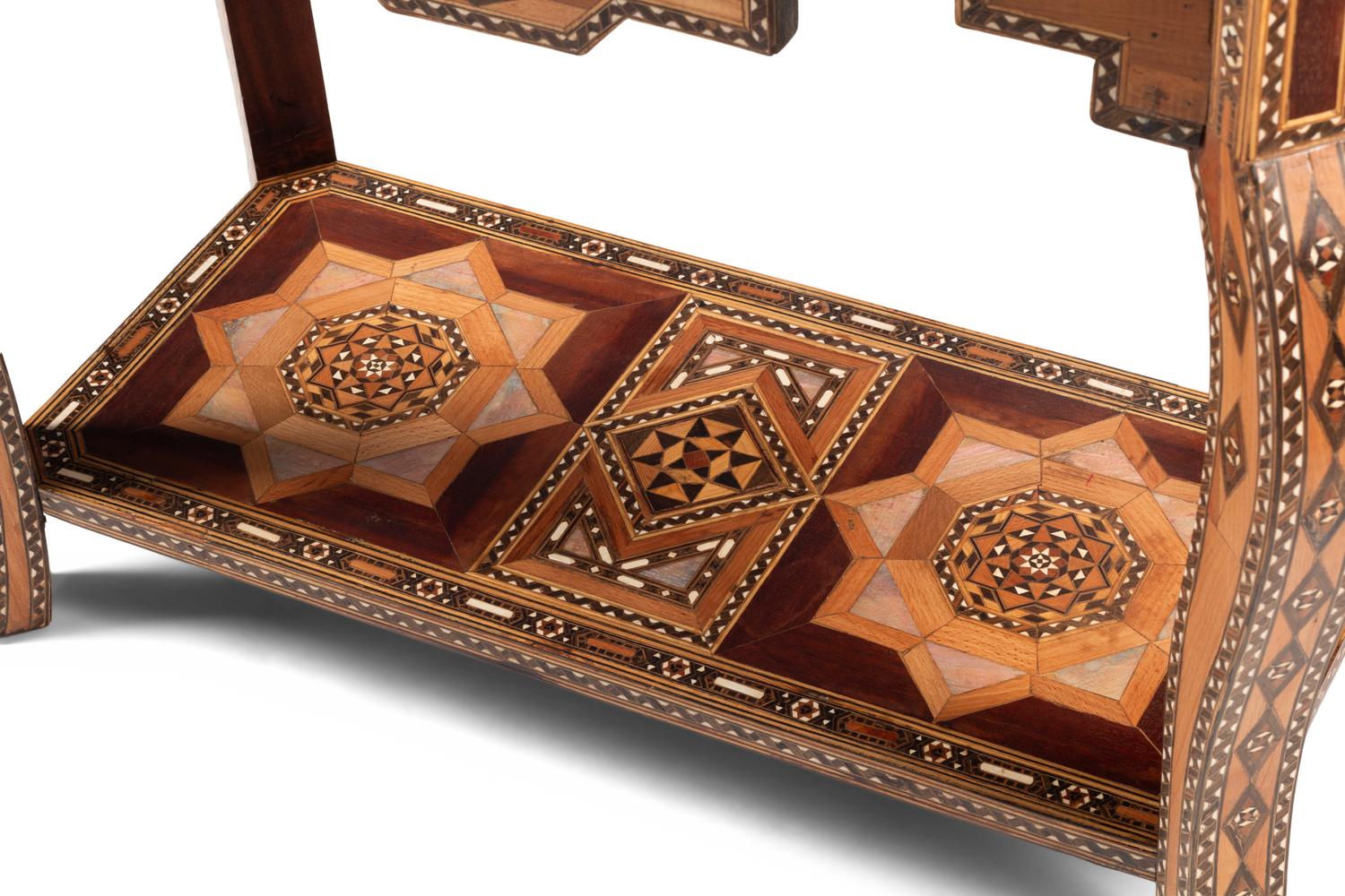 A Levantine Bone and Abalone-Inlaid Mosaic Backgammon Table