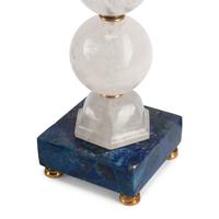 A Pair of Rock Crystal and Lapis Lazuli Table Lamps