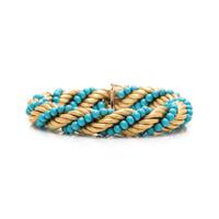 YELLOW GOLD AND TURQUOISE BRACELET