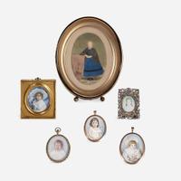 American and English School 19th and 20th Century A group of six portrait miniatures of children