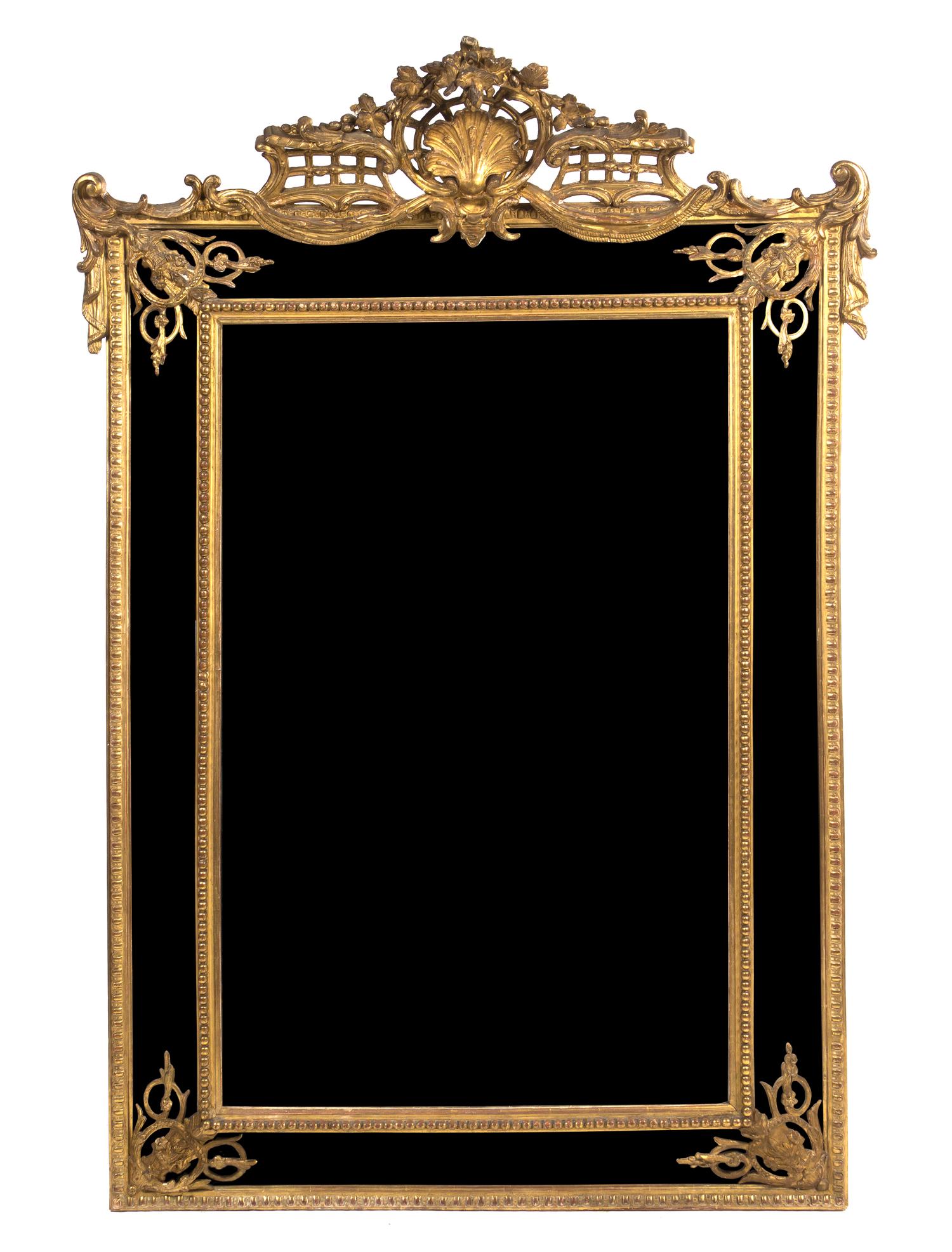 A Regence Style Giltwood Mirror, Height approximately 75 x width 48 inches.