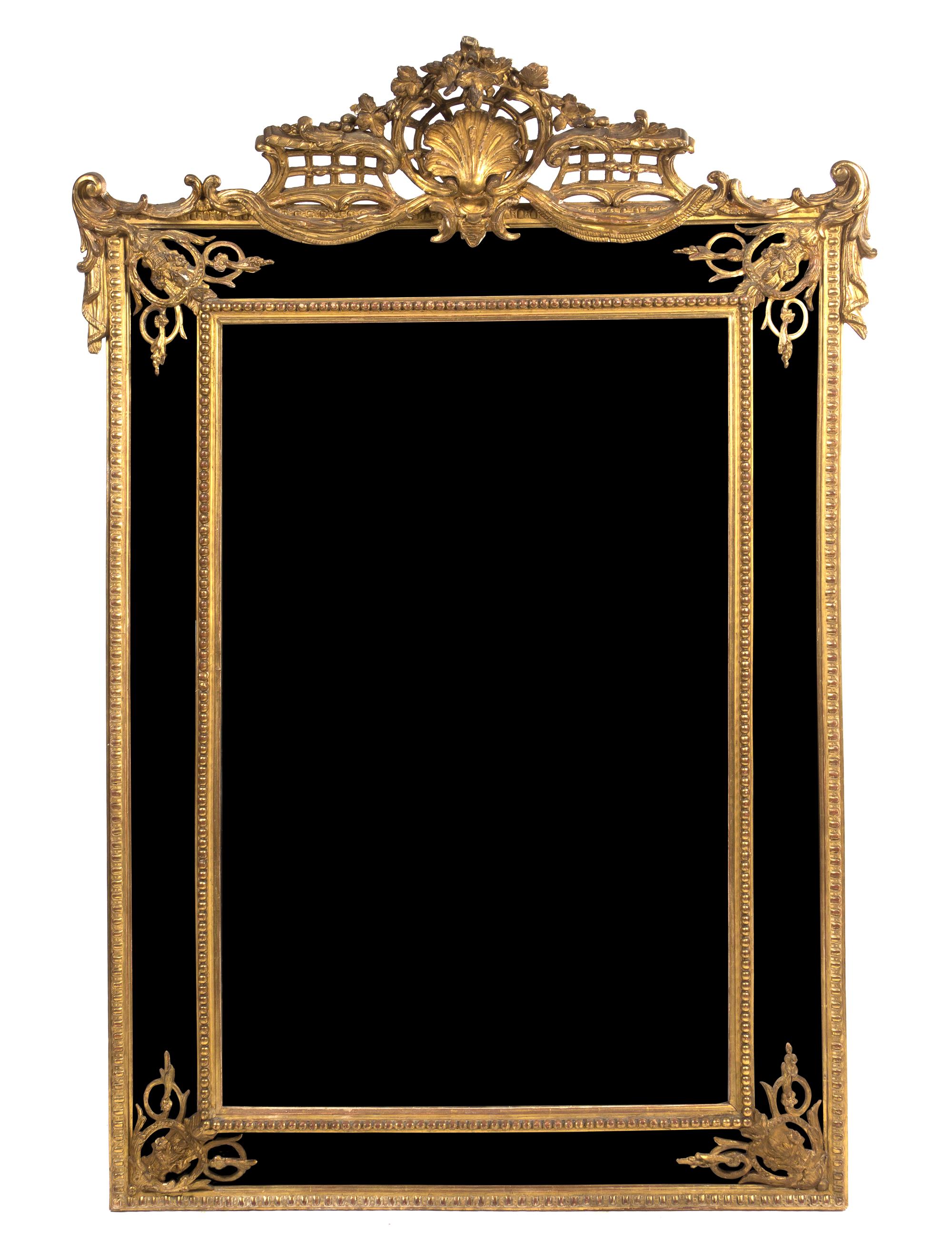 A Regence Style Giltwood Mirror, Height approximately 75 x width 48 inches.