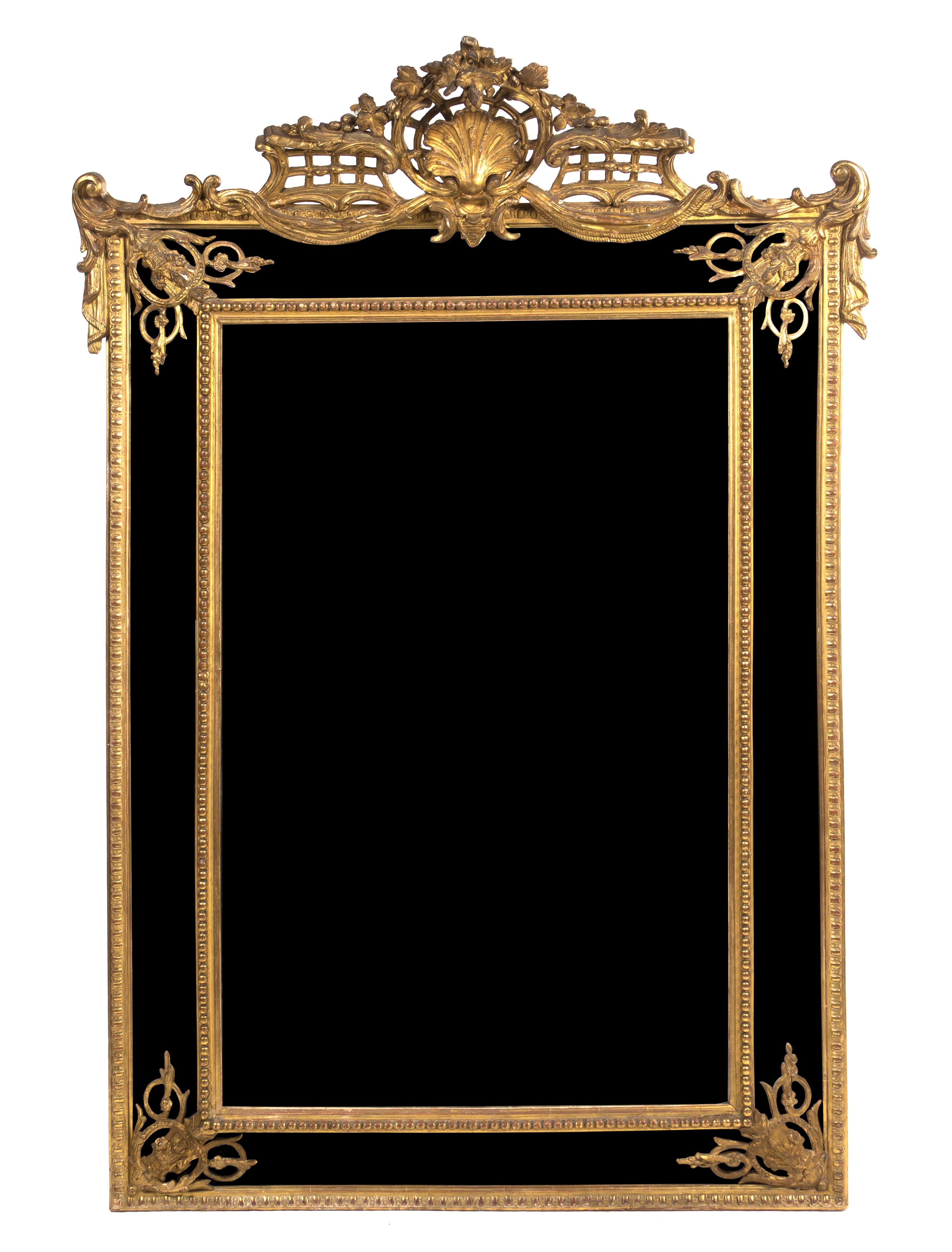 A Regence Style Giltwood Mirror, Height approximately 75 x width 48 inches.