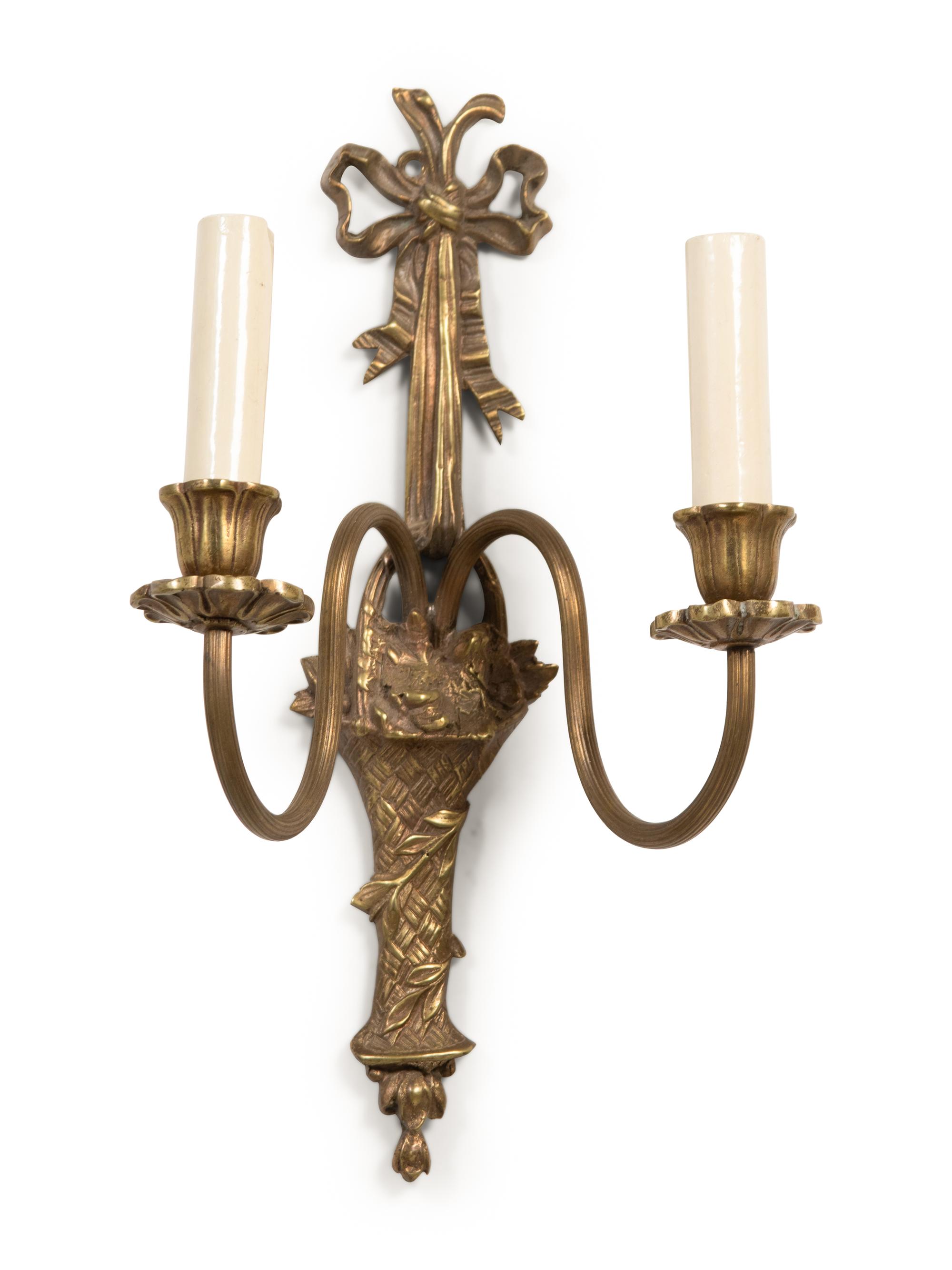 Two Pairs of Gilt Metal Sconces