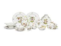 A Herend Rothschild Bird Porcelain Dinner Service