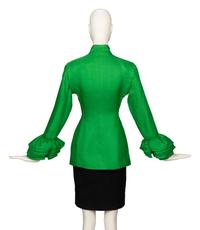 Isaac Mizrahi, Green Ruffle Cuff Jacket