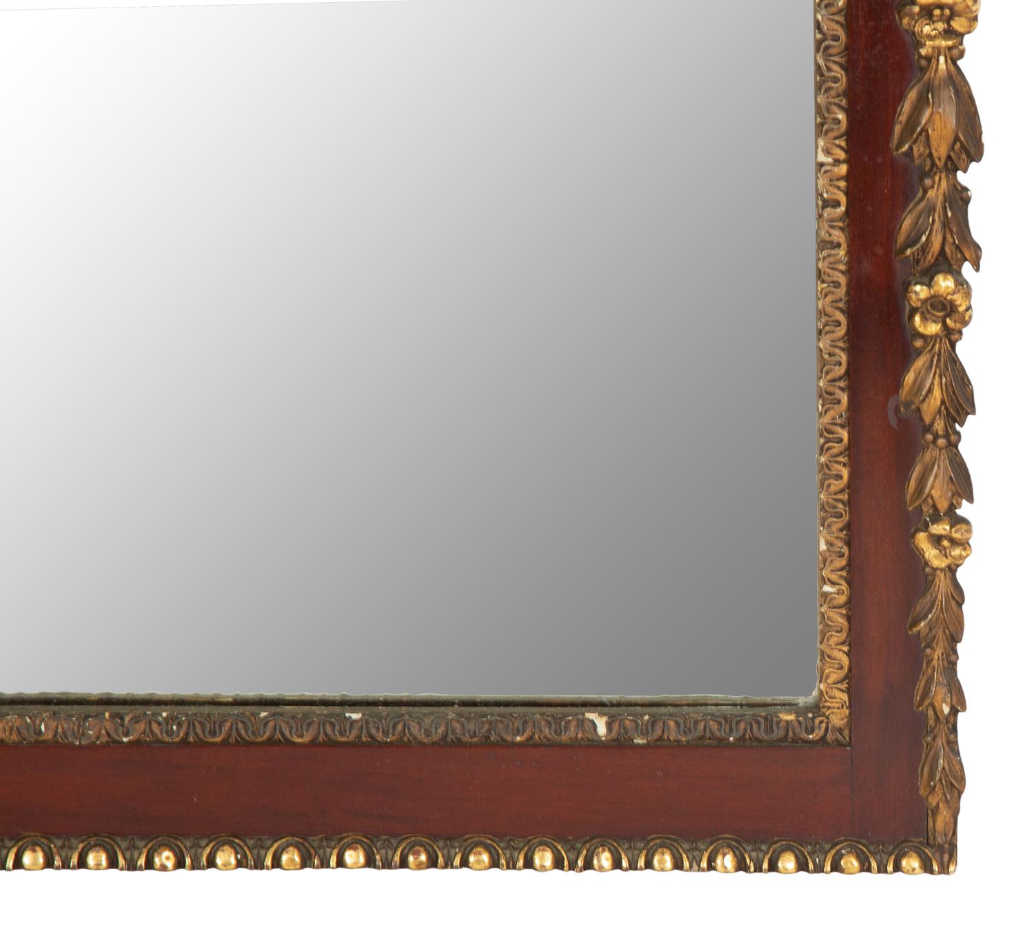 A George III Style Mahogany and Parcel Gilt Mirror