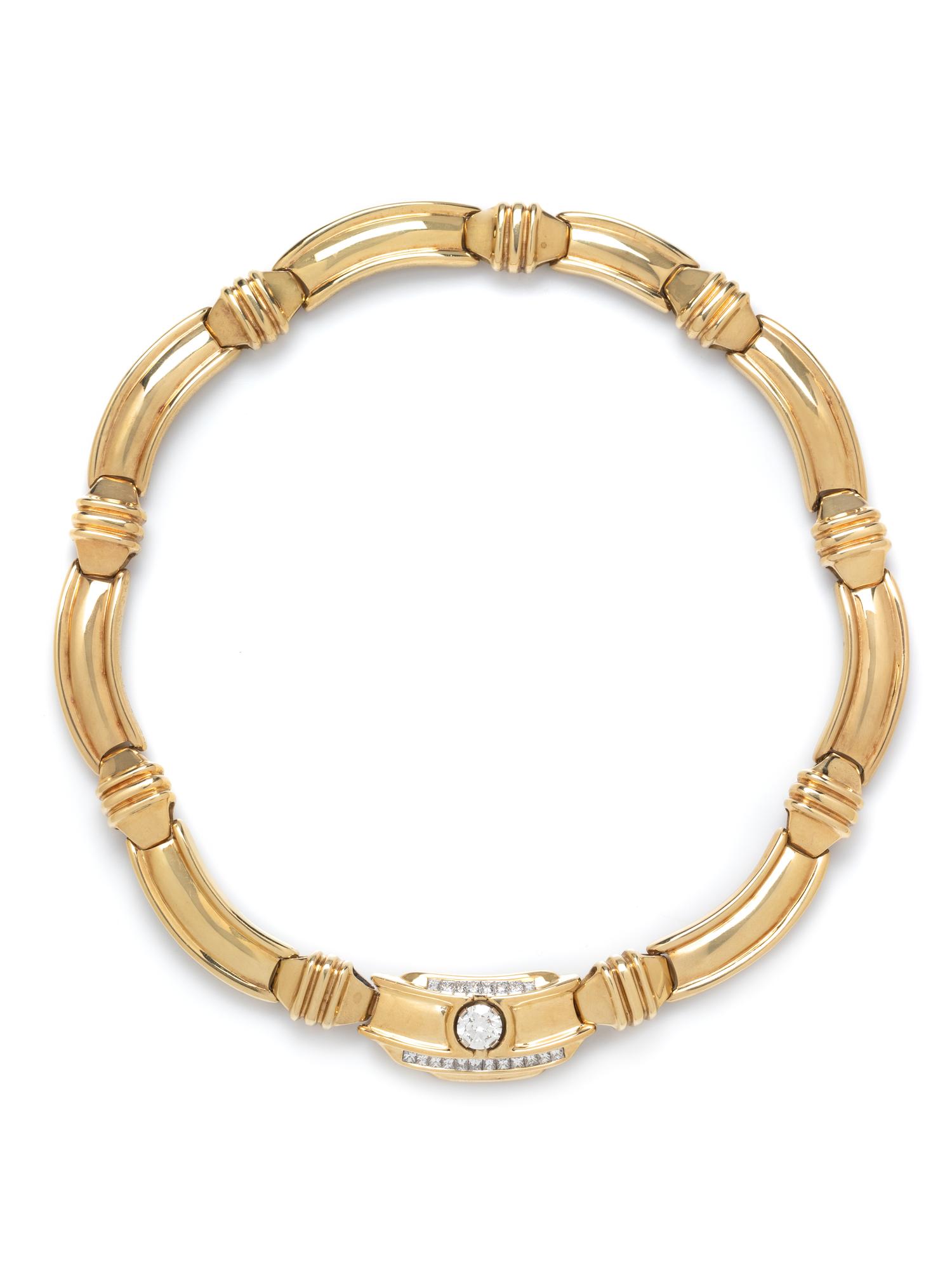 CONVERTIBLE YELLOW GOLD AND DIAMOND NECKLACE