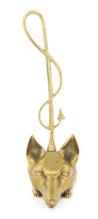 A Gilt Metal Doorstop Height 15 1/2 inches.