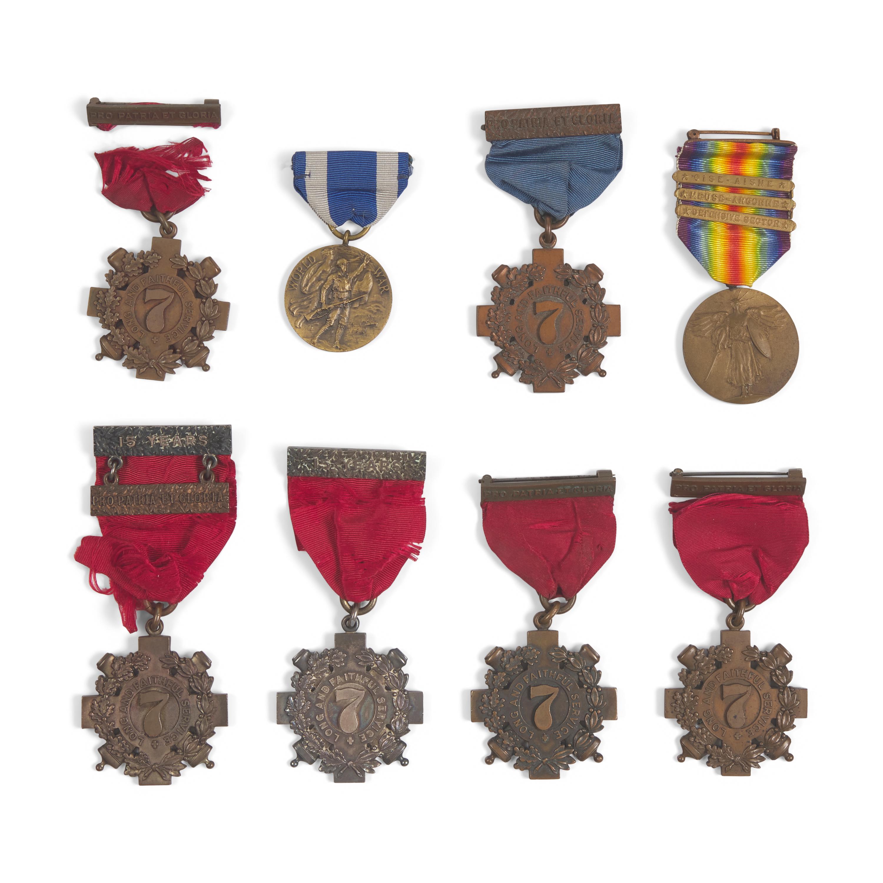 [Militaria] Group of 8 medals identified to 7th N.Y. National Guard members, including some by Tiffany & Co.