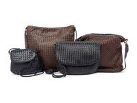 Two Black and Two Brown Bottega Veneta Bags