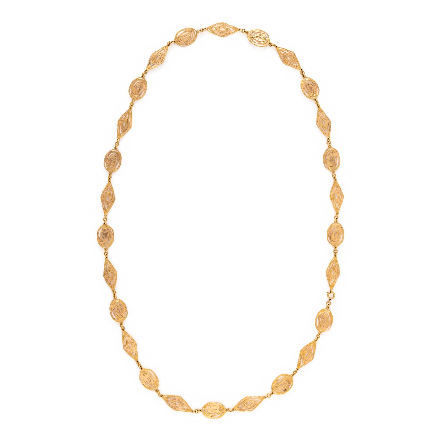 Italian, Yellow Gold Fancy Link Chain Necklace