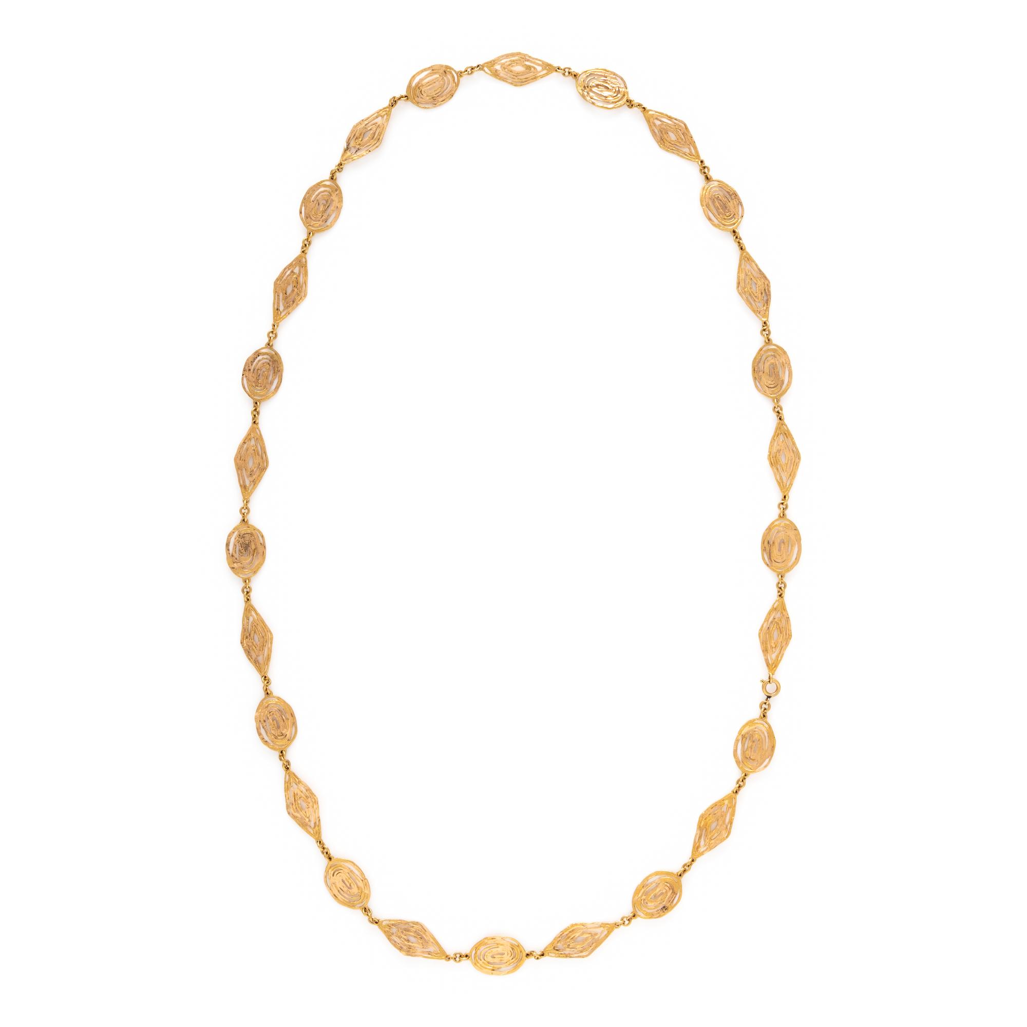 Italian, Yellow Gold Fancy Link Chain Necklace