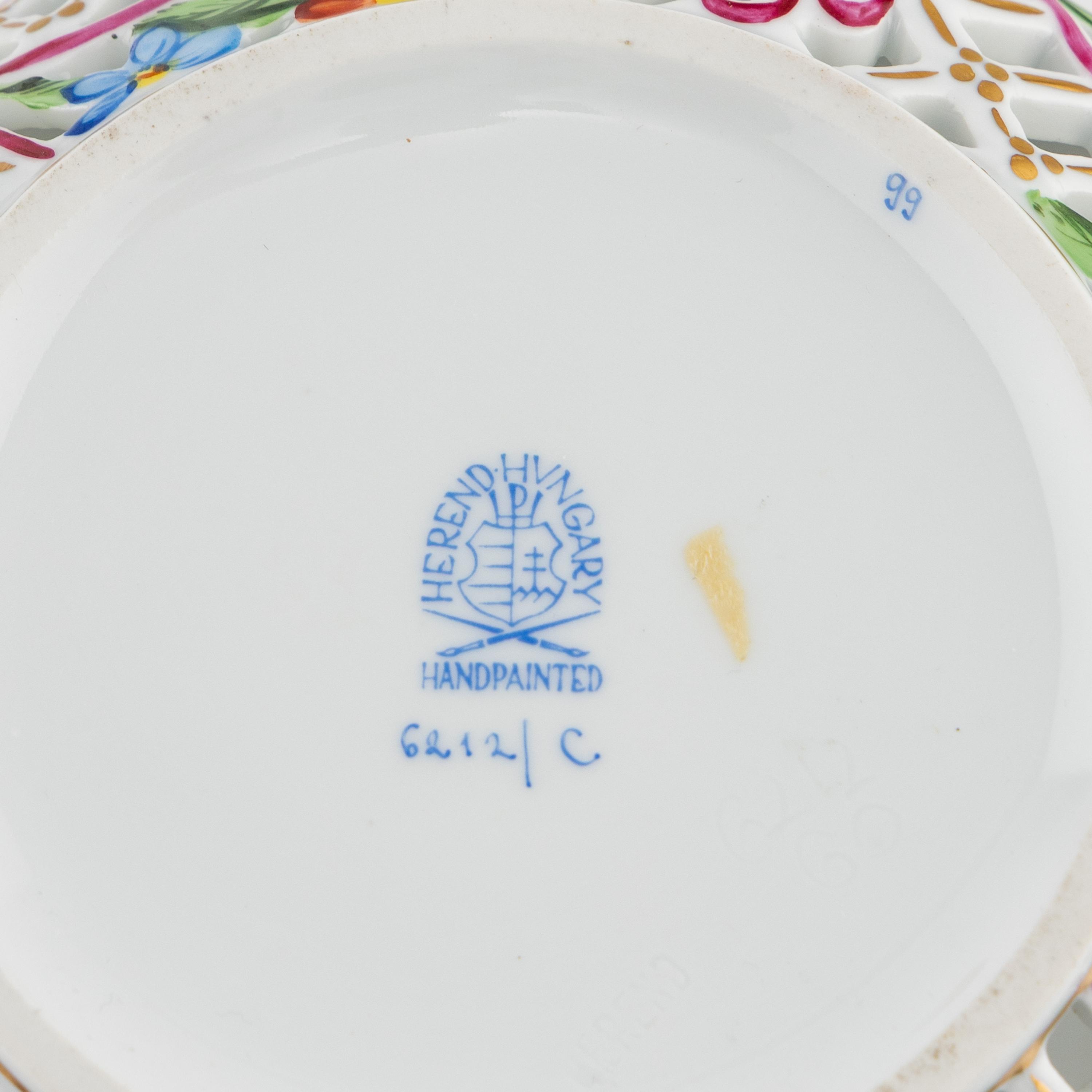Two Pairs of Herend Reticulated Porcelain Boxes