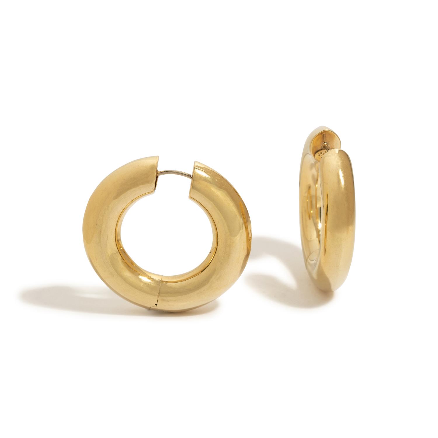 YELLOW GOLD HOOP EARRINGS