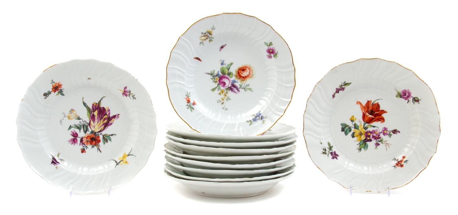 A Set of Ten Berlin (K.P.M.) Porcelain Plates Diameter 9 1/2 inches. — 18TH CENTURY