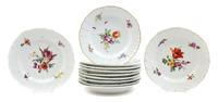 A Set of Ten Berlin (K.P.M.) Porcelain Plates Diameter 9 1/2 inches. — 18TH CENTURY