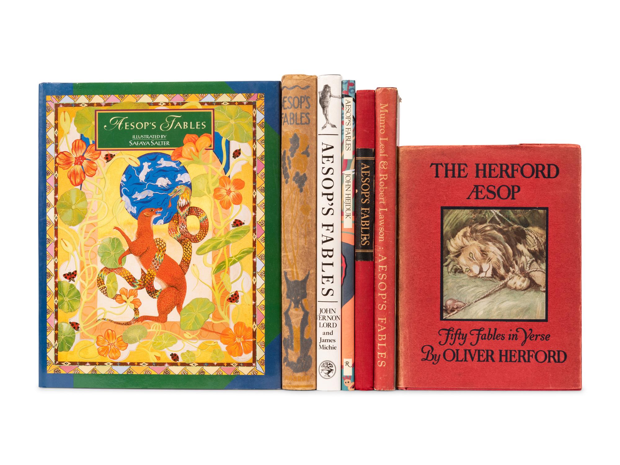 [AESOP (ca 620-560 B. C.).] A group of 22 works by or relating to Aesop, including: