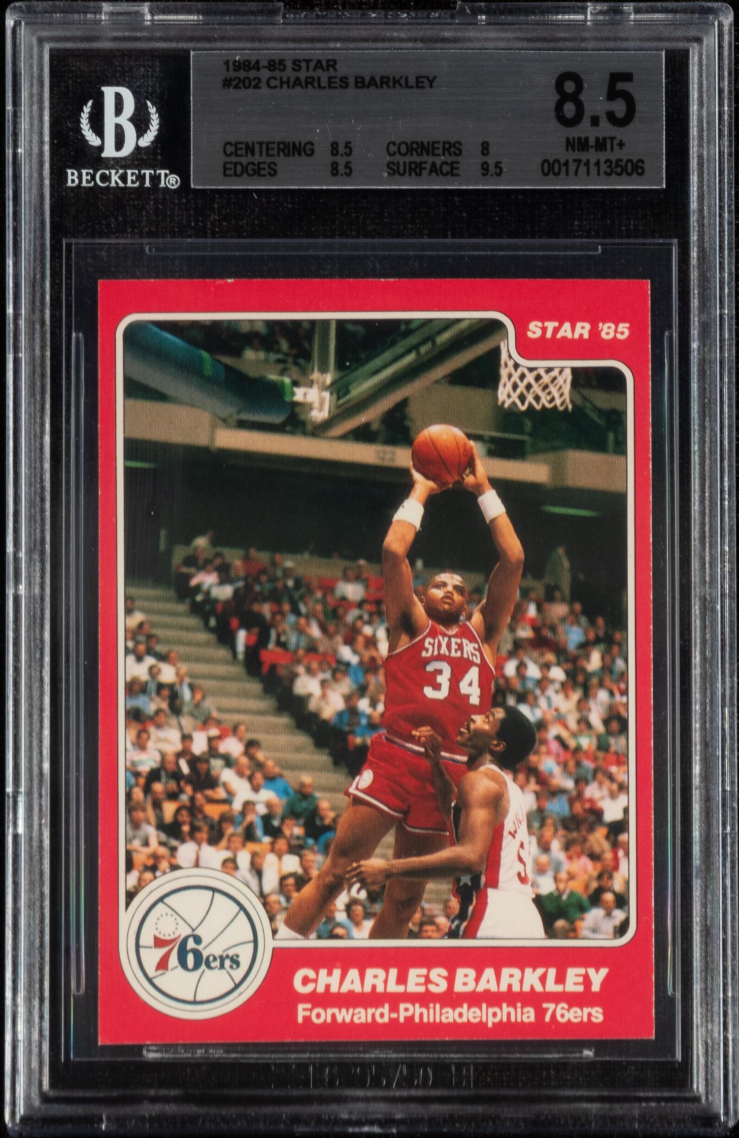A 1984-85 Star Charles Barkley Rookie Basketball Card No. 202 (BGS 8.5)