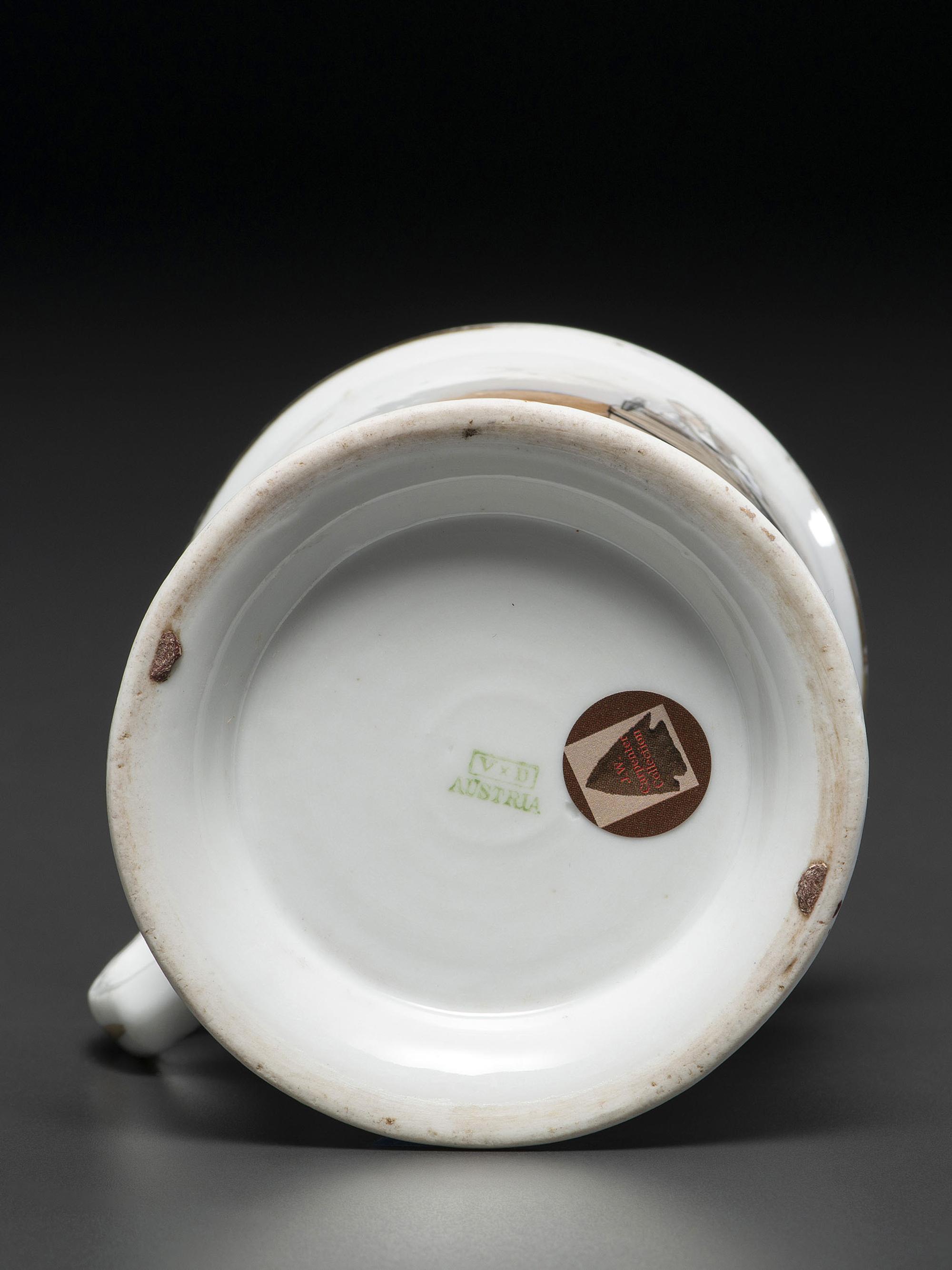 A Mill Stone Dresser's Porcelain Occupational Shaving Mug Belonging to Peter Nestley