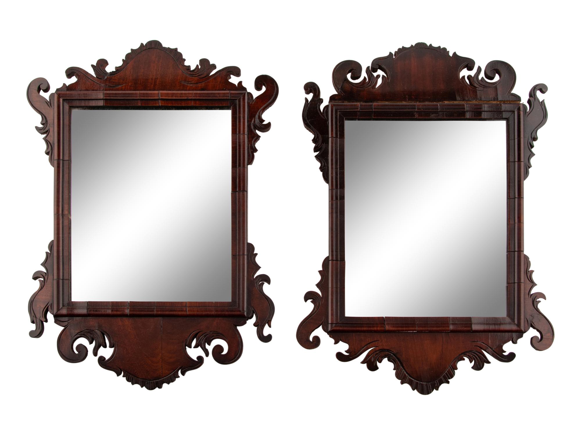 A Matched Near Pair of George III Mahogany Mirrors