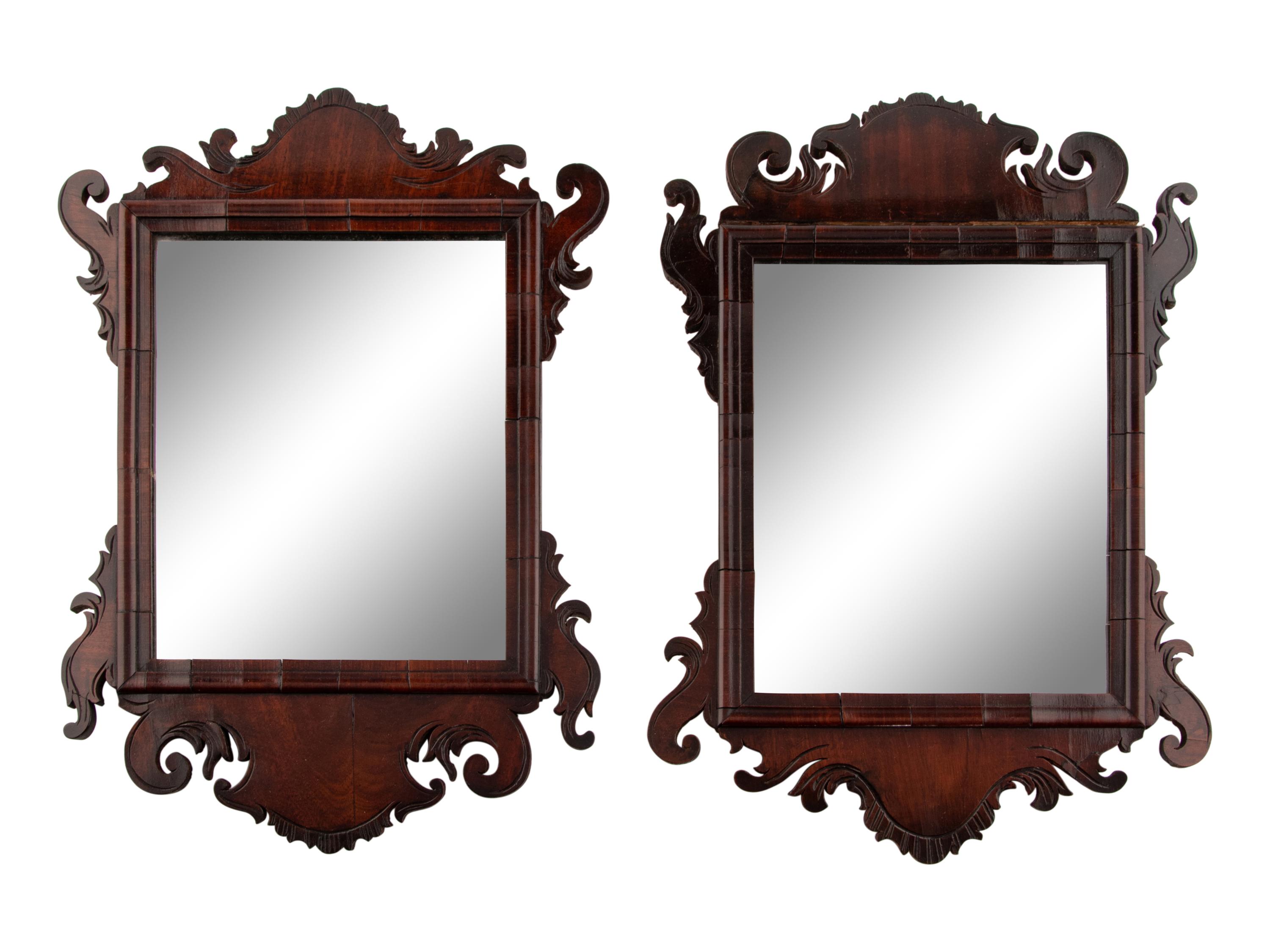 A Matched Near Pair of George III Mahogany Mirrors