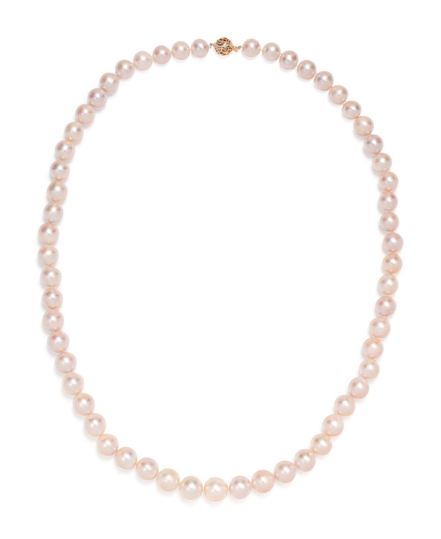 CULTURED SOUTH SEA PEARL AND DIAMOND NECKLACE
