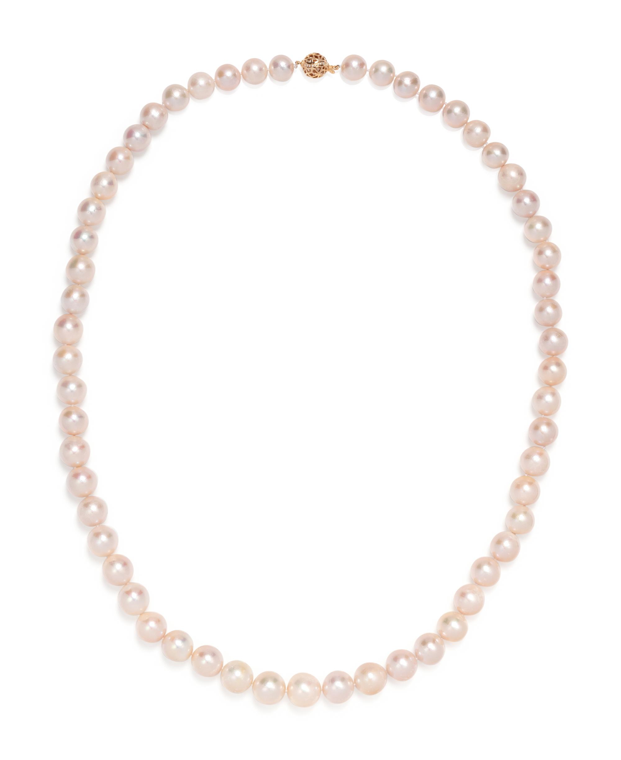 CULTURED SOUTH SEA PEARL AND DIAMOND NECKLACE