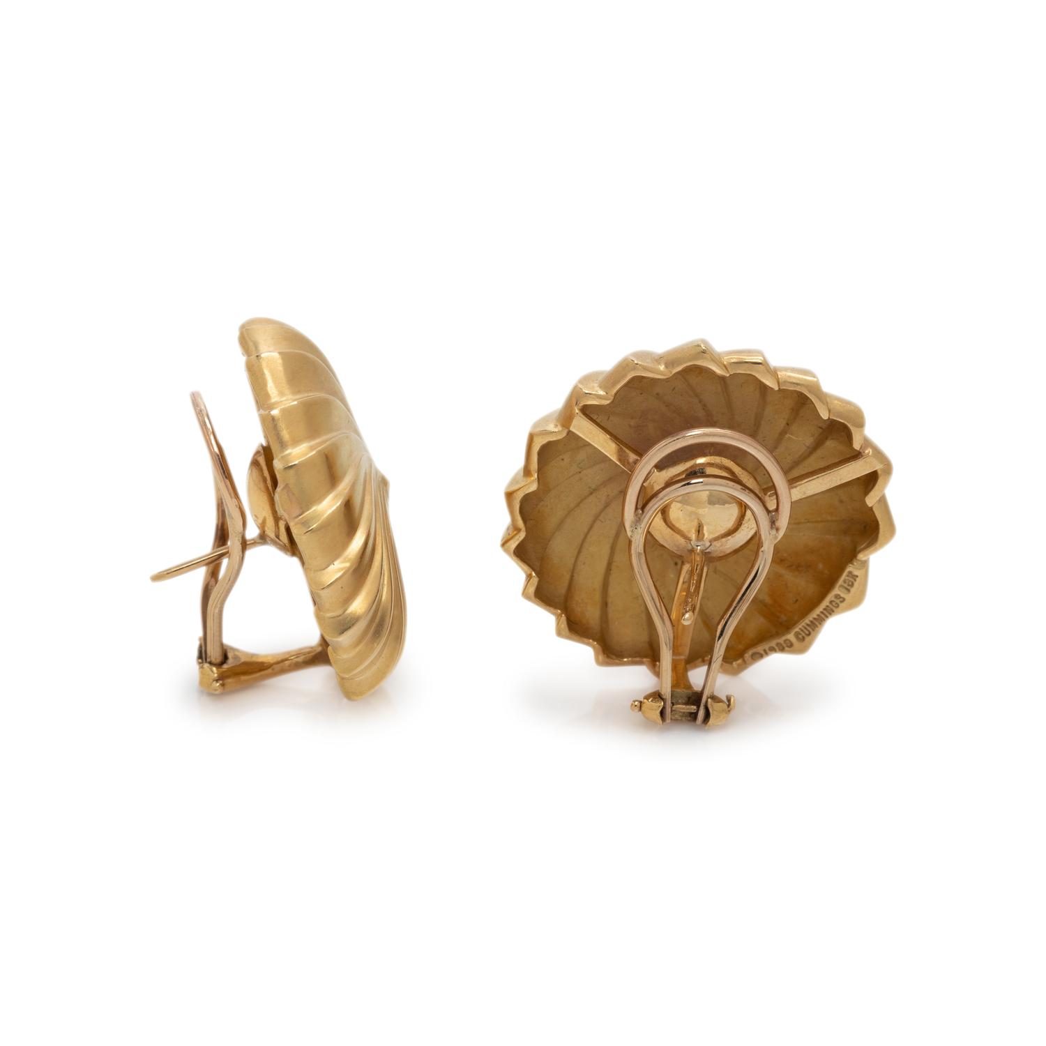 ANGELA CUMMINGS, YELLOW GOLD EARCLIPS