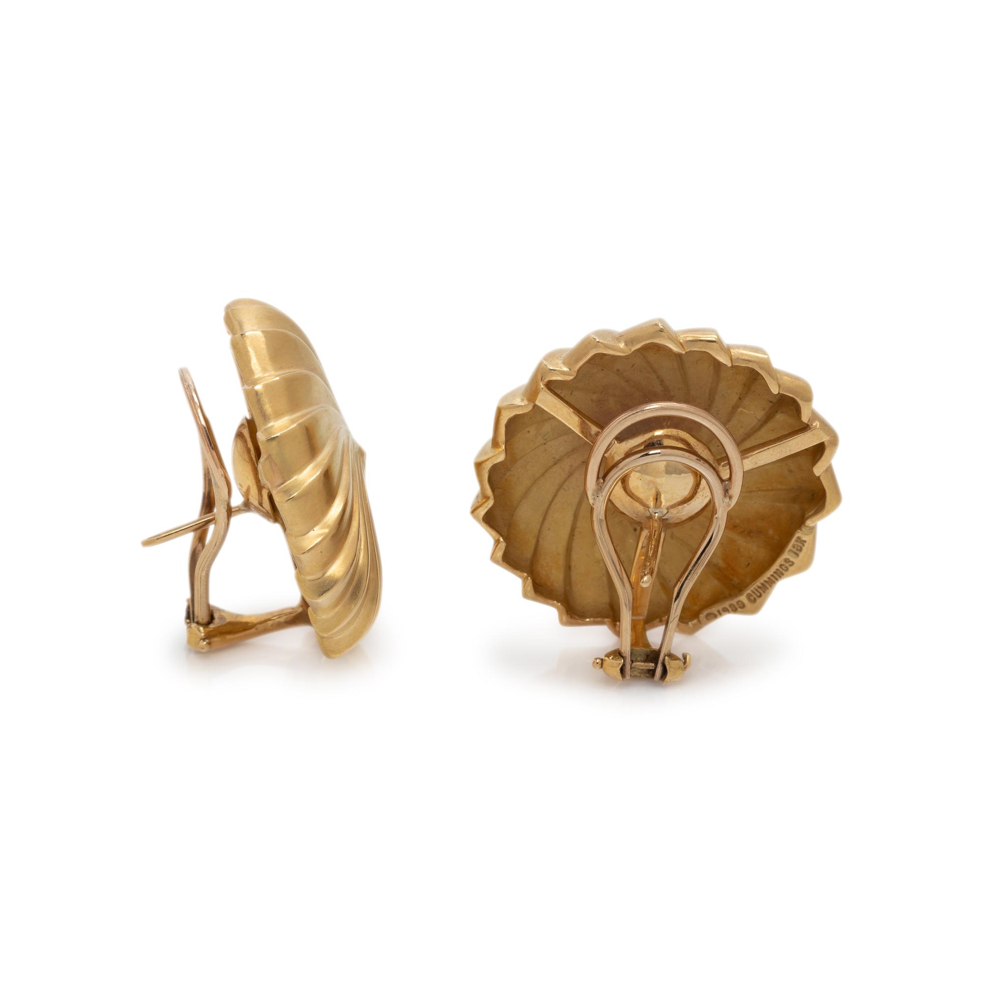ANGELA CUMMINGS, YELLOW GOLD EARCLIPS