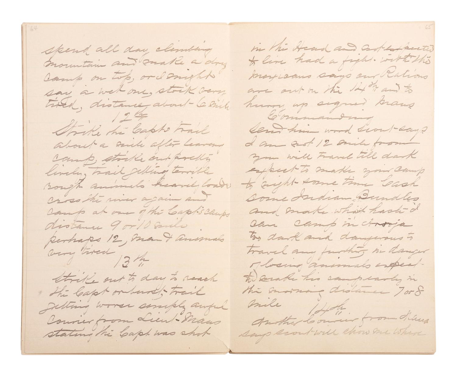 [GERONIMO] - [LATE INDIAN WARS]. DALY, Henry W. (1850-1931). Diary of Campaign against Hostile Apaches in 1885-6 with Capt. Emmet Crawford, by Henry W. Daly Pack Master. [Cheyenne, WY], 29 May 1885 to 28 March 1886.