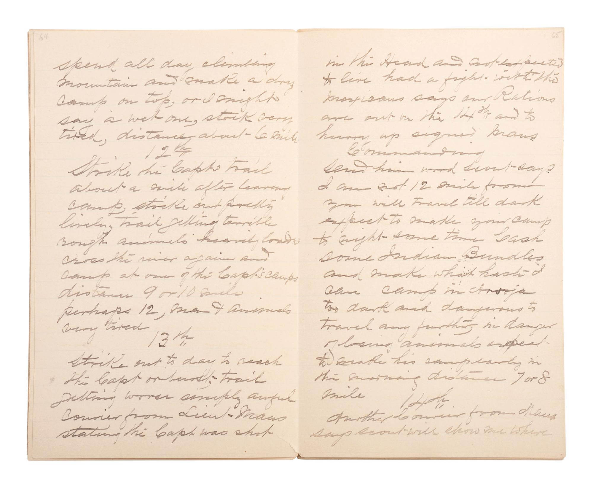 [GERONIMO] - [LATE INDIAN WARS]. DALY, Henry W. (1850-1931). Diary of Campaign against Hostile Apaches in 1885-6 with Capt. Emmet Crawford, by Henry W. Daly Pack Master. [Cheyenne, WY], 29 May 1885 to 28 March 1886.