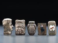 Five Silver Match Safes