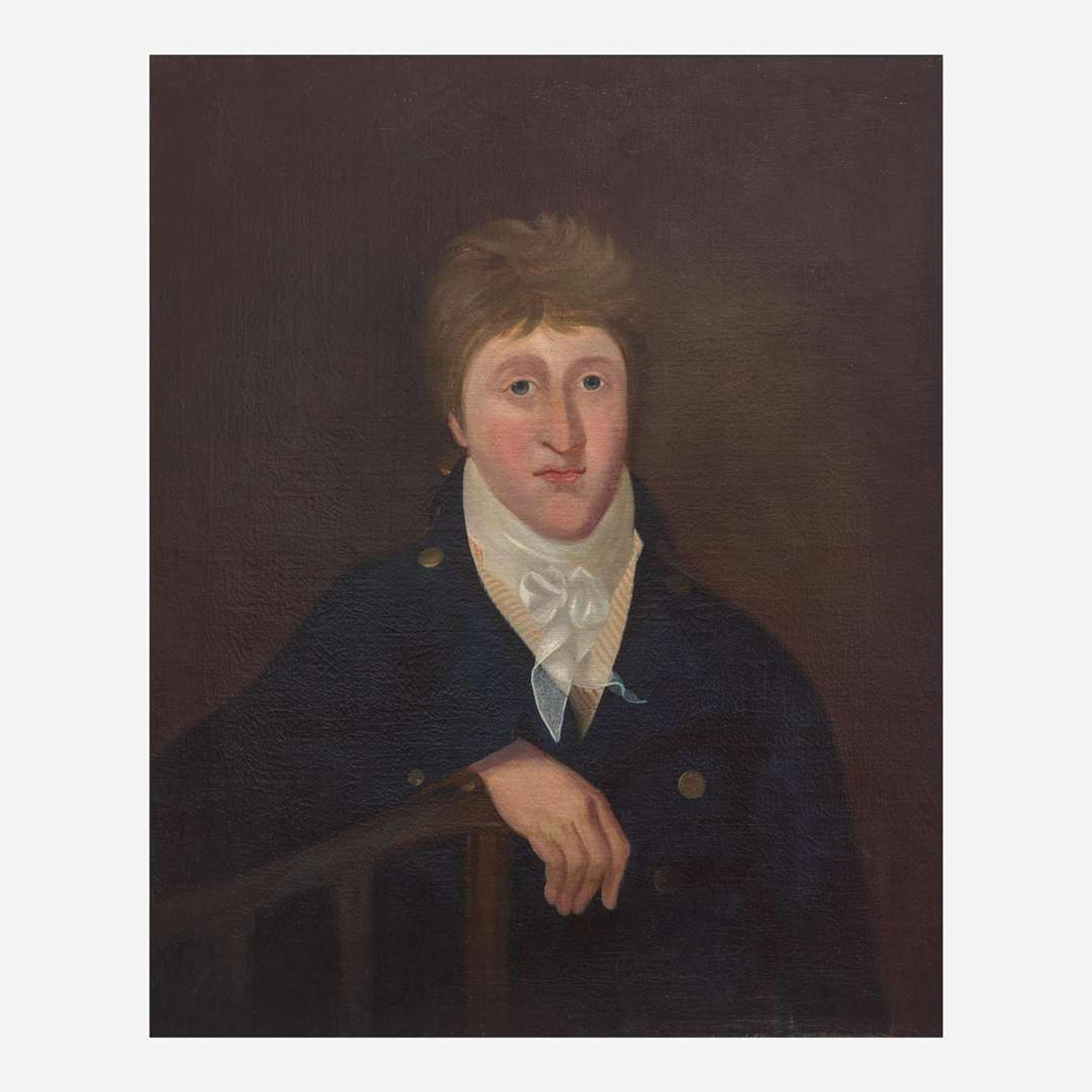American School 19th century Portrait of a Seated Young Naval Officer