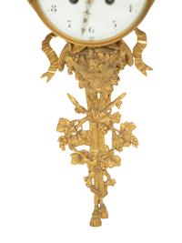 A Louis XVI Style Gilt Bronze Cartel Clock