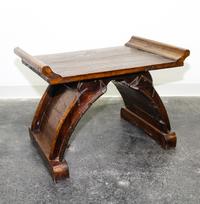 A Chinese Style Wooden Bench Height 20 1/4 inches. — 20TH CENTURY
