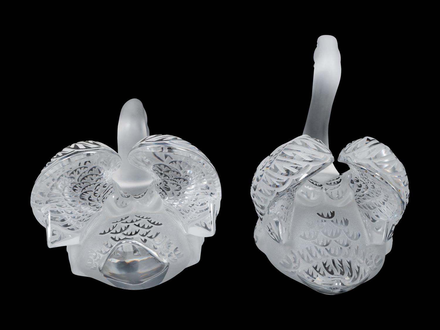 A Pair of Lalique Cygnes Figures