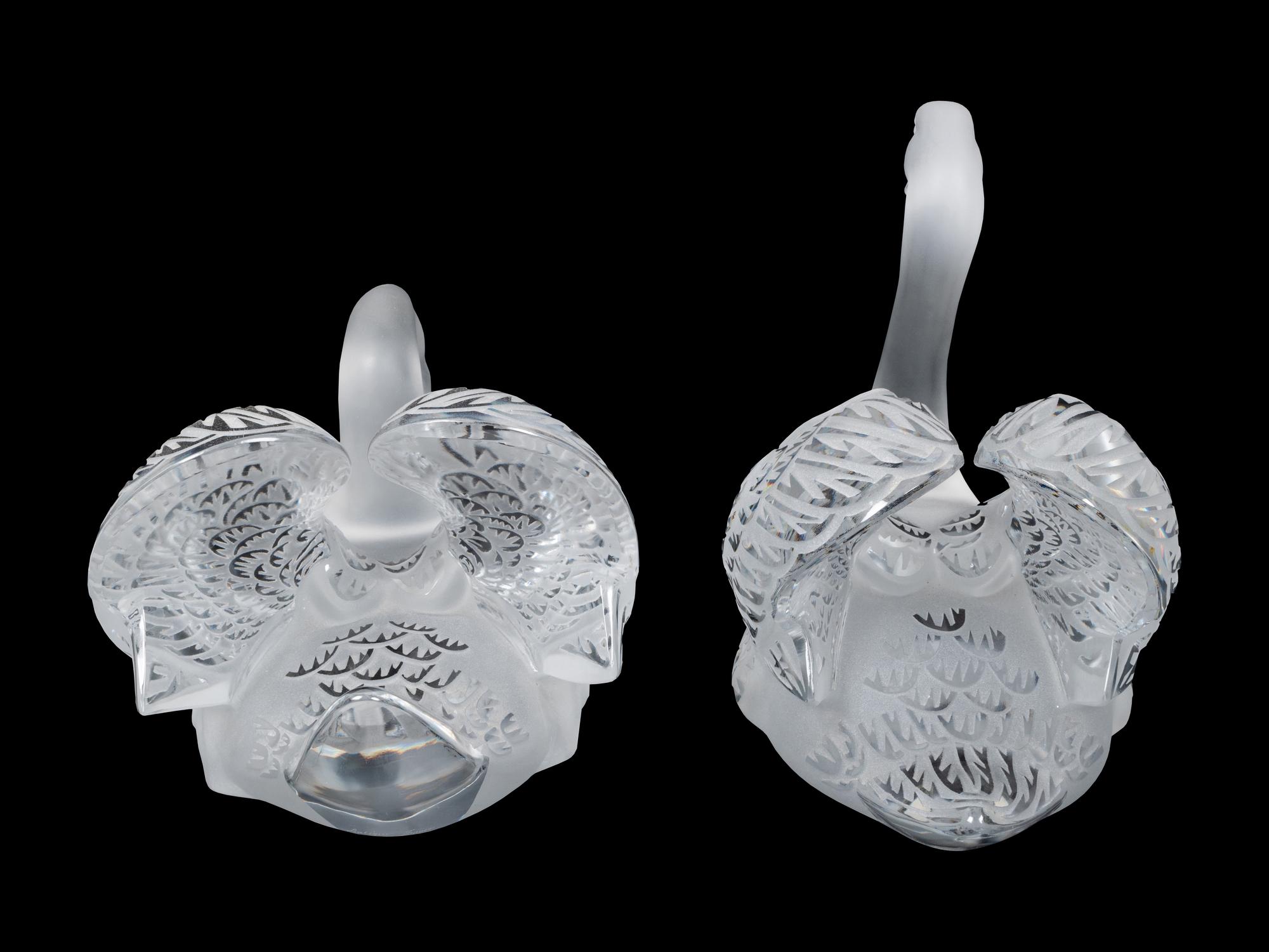 A Pair of Lalique Cygnes Figures