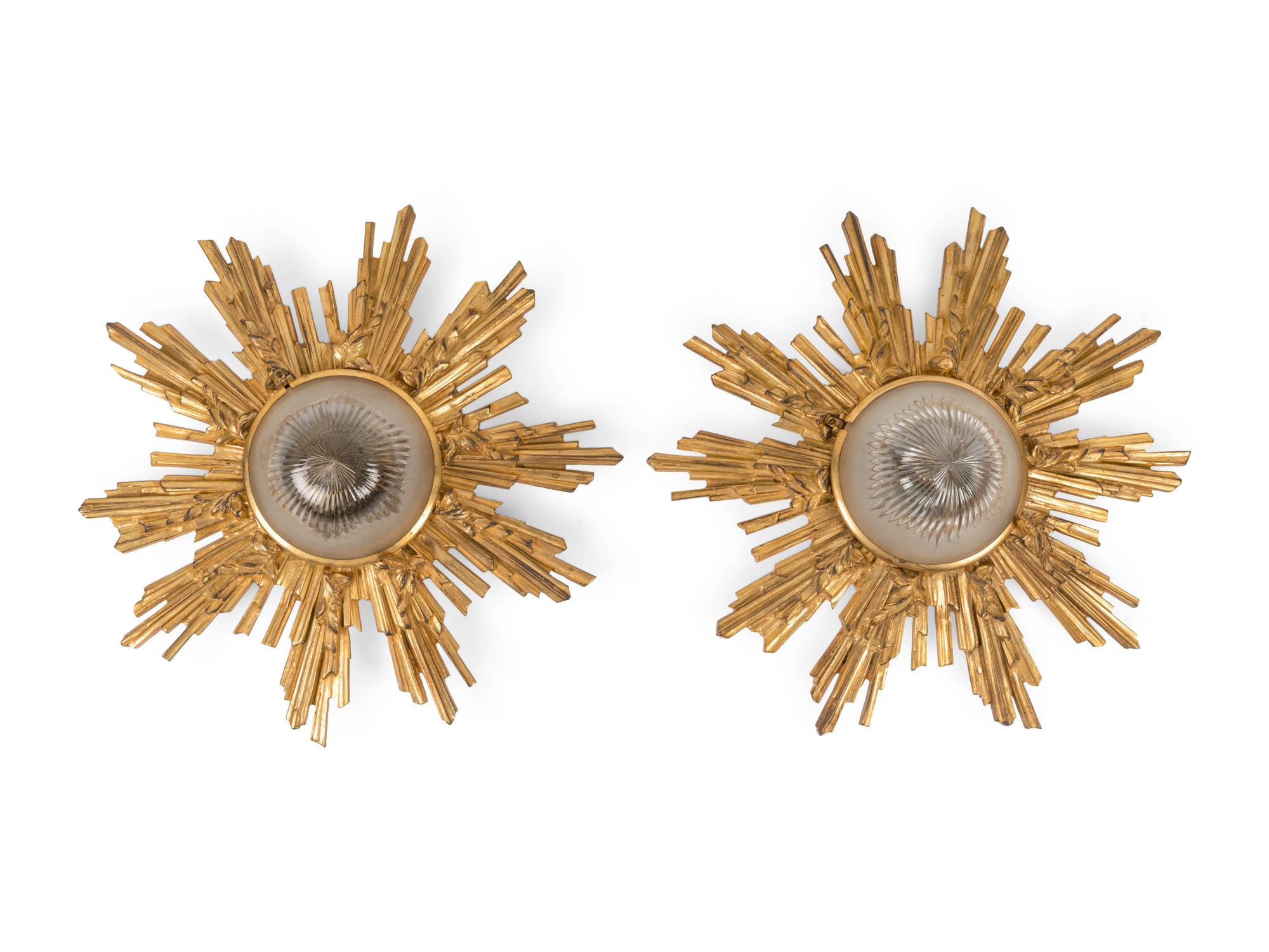 A Pair of French Gilt Bronze Plafonniers