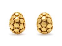 A Pair of 18 Karat Yellow Gold 'Dot' Earclips, John Hardy,