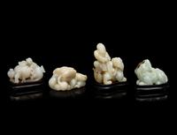 Four Chinese Carved Jade Figures