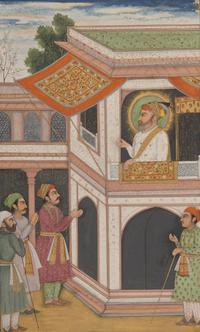 A Fine Folio Painting of Emperor Aurangzeb Alamgir Seated at a Balcony Window, North India, Lucknow or Delhi, 19th/20th Century
