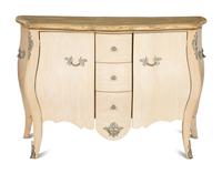 A Painted and Parcel-Gilt Bombé Commode