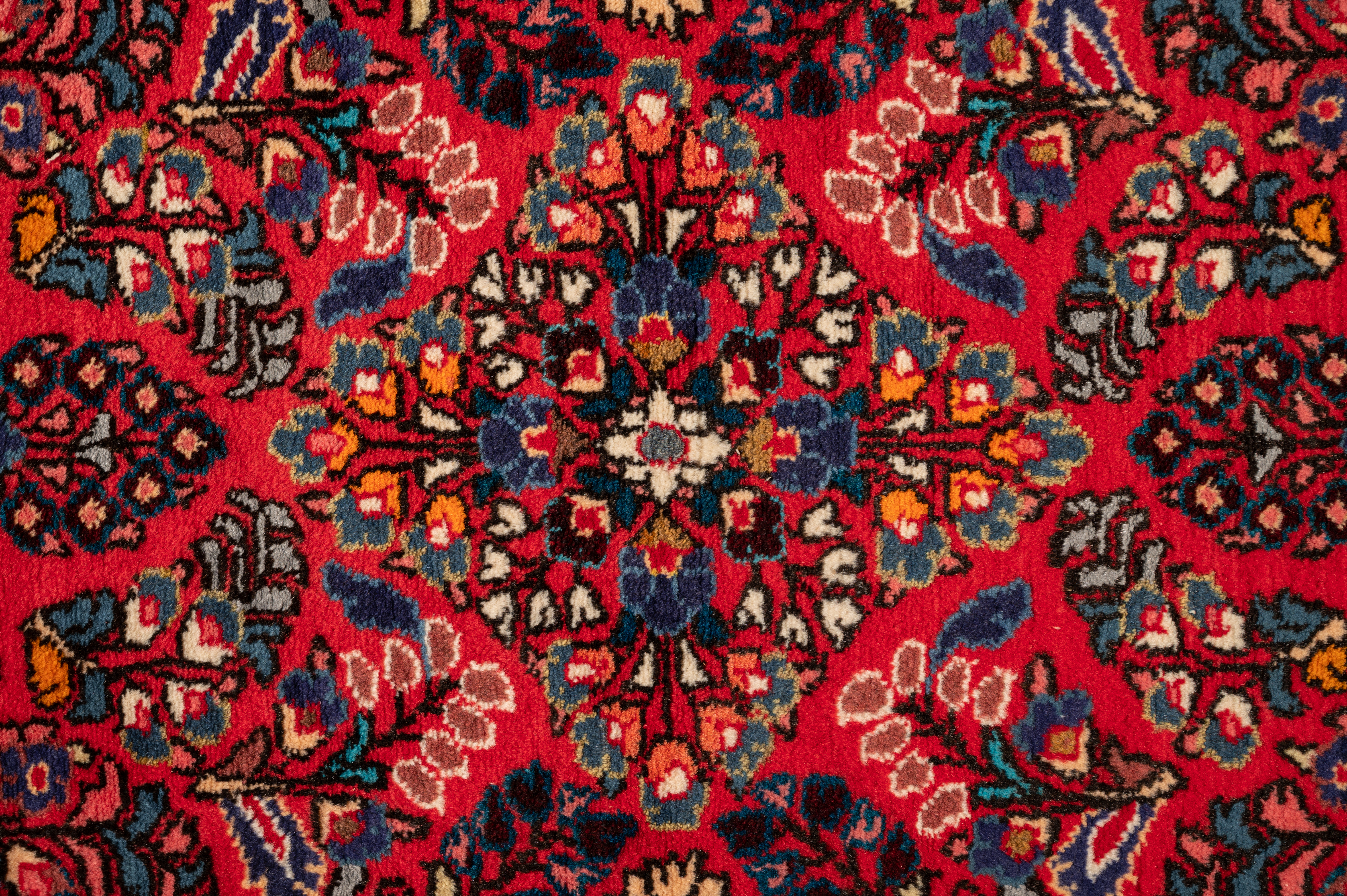 Three Indo-Persian Wool Mats and a Persian Pictorial Wool Mat
