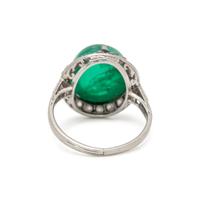 ANTIQUE, EMERALD AND DIAMOND RING