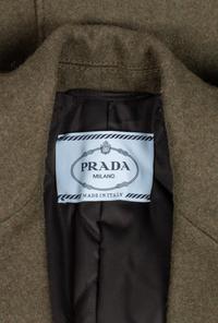 Prada Green Wool Coat With Black Sleeves, 2019