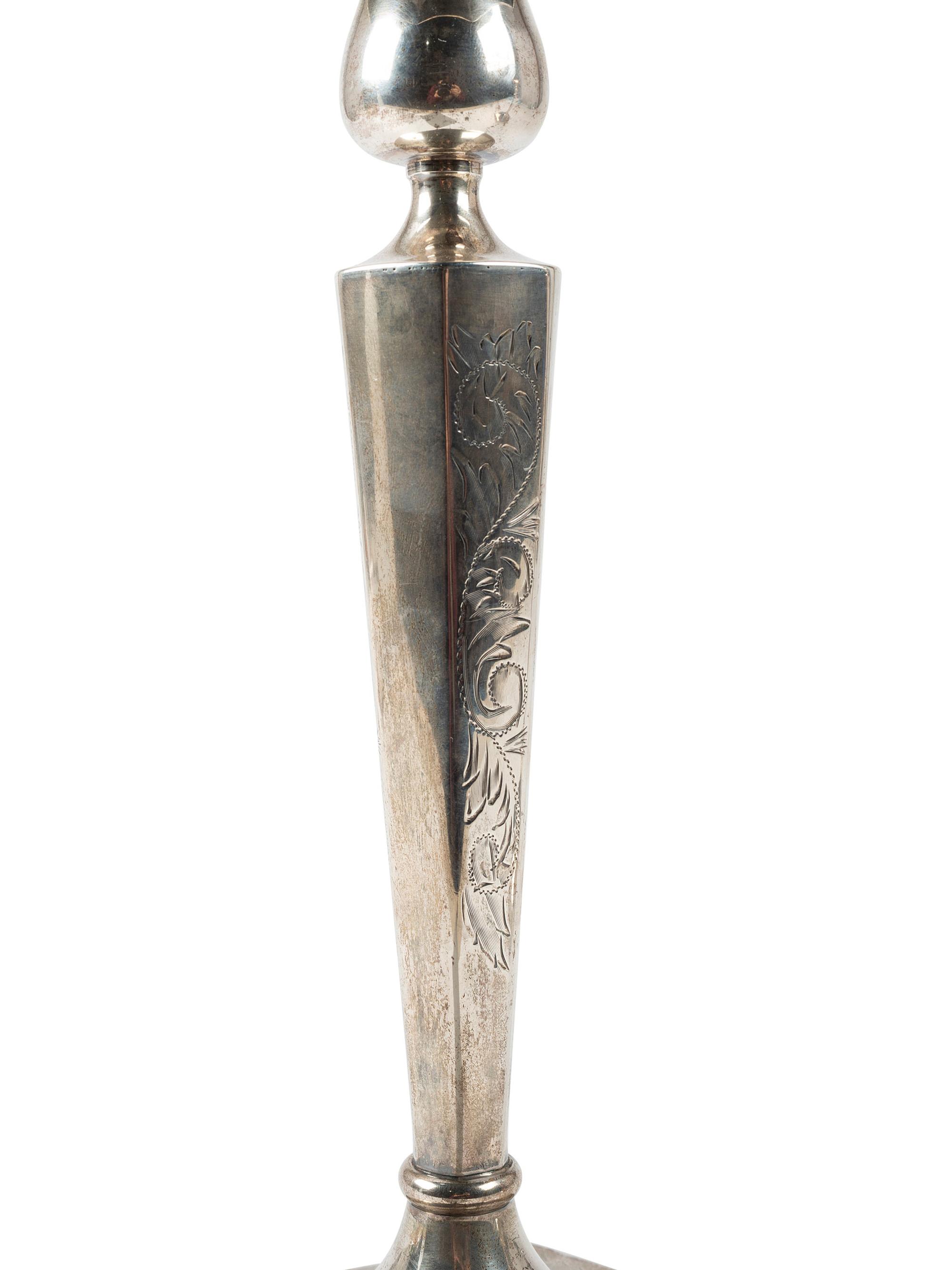 A Pair of American Silver Candlesticks