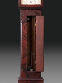 A Grain Paint Decorated Tall Case Clock