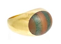An 18 Karat Yellow Gold, Carnelian and Aventurine Ring, Tiffany & Co., 4.70 dwts.